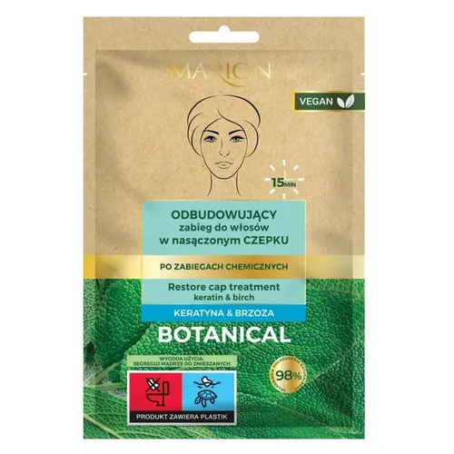 Marion Botanical, Odbudowujący zabieg w nasączonym czepku `Keratyna & brzoza`
