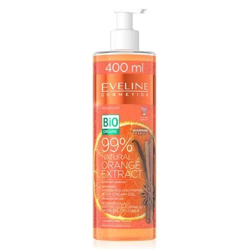 Eveline Cosmetics 99% Natural Orange Extract, Rozgrzewający odżywczo-ujędrniający krem-żel do ciała