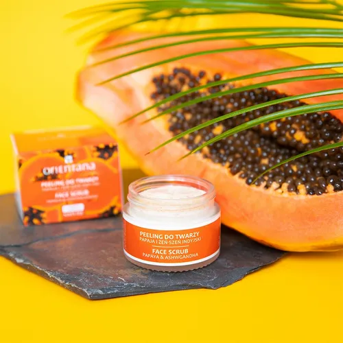 Orientana Naturalny kremowy peeling do twarzy `Papaja i żeń - szeń indyjski` - 3
