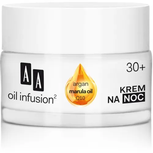 AA Oil Infusion 30+ , Krem na noc 'Odżywienie + wygładzenie zmarszczek' - 1