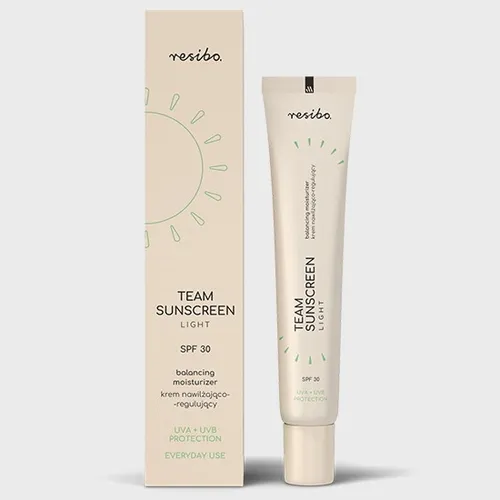 Resibo Team Sunscreen Light, Krem nawilżająco-regulujący SPF 30