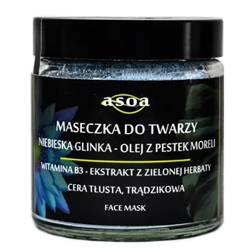 Asoa Maseczka do twarz `Niebieska glinka - olej z pestek moreli` - 2