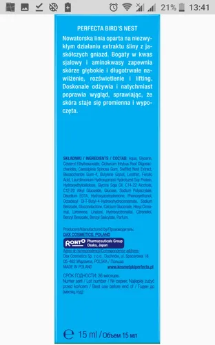 Perfecta Bird`s Nest, Serum na dzień i na noc `Intensywny lifting i rozświetlenie` - 4