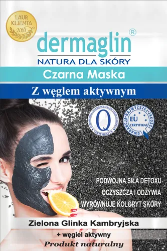 Dermaglin Czarna maska z węglem aktywnym