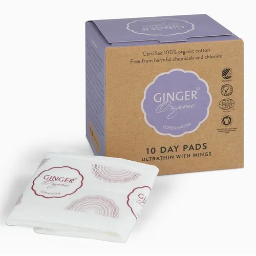 Ginger Organic Podpaski higieniczne na dzień ze skrzydełkami