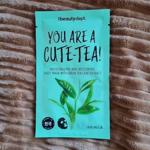 The Beauty Dept. You Are a Cute-Tea!, Moisturizing and restoring sheet mask with green tea leaf extract (Nawilżająca maseczka w płachcie)