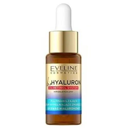 Eveline Cosmetics Bio Hyaluron, 3x Retinol System, Multinawilżające serum wypełniające zmarszczki