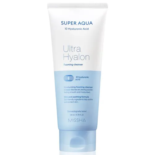 Missha Super Aqua, Ultra Hyalron Moisturizing Foaming Cleanser (Oczyszczająca pianka do twarzy)