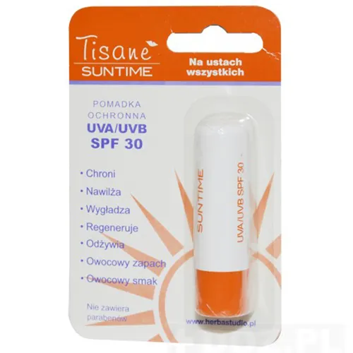 Herba Studio Tisane Suntime, Pomadka ochronna UVA/UVB SPF 30 - średnia ochrona