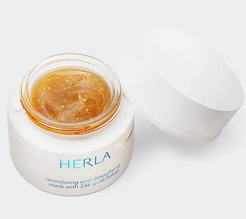 Herla Gold Supreme, 24k Gold Super Rejuvenating with Pure Gold Flakes (Odmładzająca maska do twarzy z płatkami złota) - 3