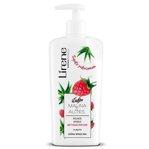 Lirene Dermoprogram Kojące mydło antybakteryjne w płynie skóra wrażliwa `Słodka malina & aloes` - 1