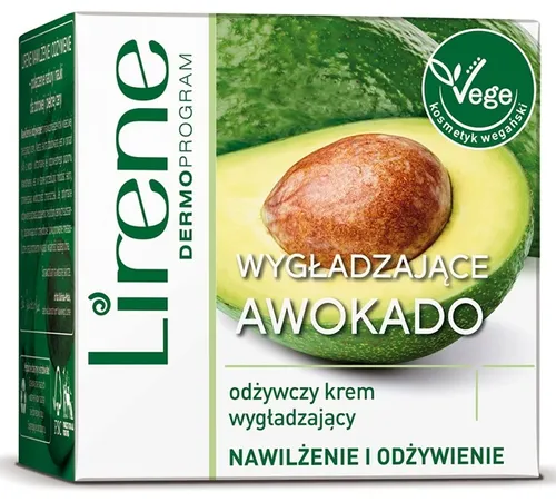 Lirene Dermoprogram Wygładzające Awokado, Odżywczy krem wygładzający