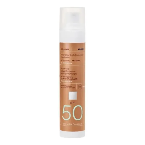 Korres Red Grape Sheer Glow Daily Sunscreen Face Cream SPF50 (Rozświetlający krem ochronny do twarzy z filtrem SPF50)