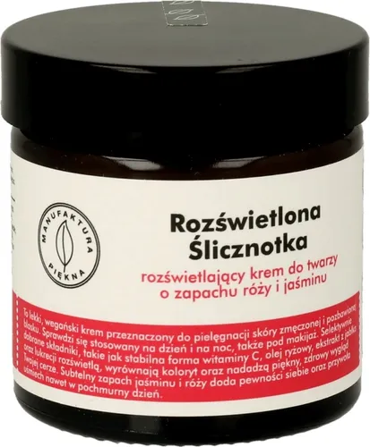 Manufaktura Piękna Rozświetlający krem do twarzy o zapachu róży i jaśminu `Rozświetlona Ślicznotka`