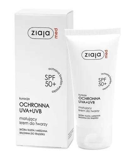 Ziaja Med, Kuracja ochronna UVA+UVB, Matujący krem do twarzy (nowa wersja)