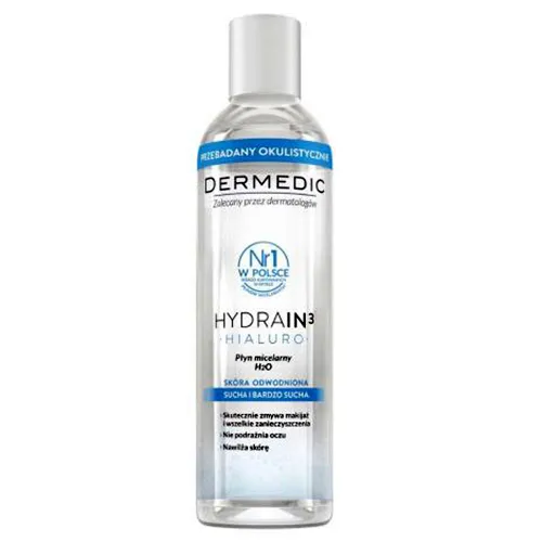 Dermedic Hydrain 3 Hialuro, Płyn micelarny H2O - 3