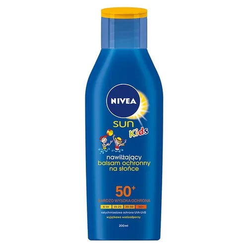 Nivea Sun Kids, Nawilżający balsam ochronny na słońce dla dzieci SPF 50+