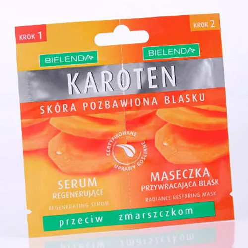 Bielenda Karoten, Serum regenerujące + Maseczka przywracająca blask