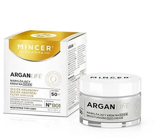 Mincer Pharma Argan Life, Nawilżający krem na dzień 50+ nr 801