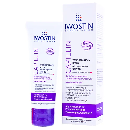Iwostin Capillin, Wzmacniający krem na naczynka SPF 20 (nowa wersja)