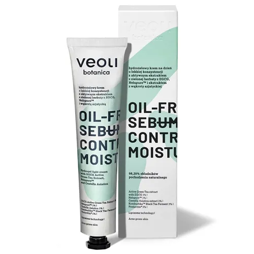 Veoli Botanica Oil-Free Sebum Control Moisturizer, Lightweight Hydrogel Day Cream (Hydrożelowy krem o lekkiej konsystencji)