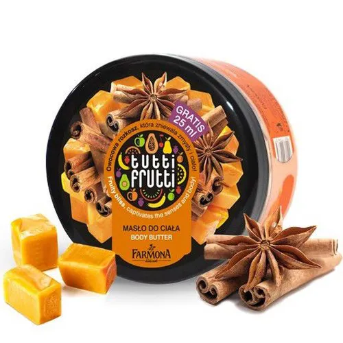 Tutti Frutti Masło do ciała `Karmel i cynamon` (nowa wersja)