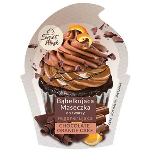 Marion Sweet Mask, Bąbelkująca maseczka do twarzy regenerująca `Chocolate & Orange Cake`