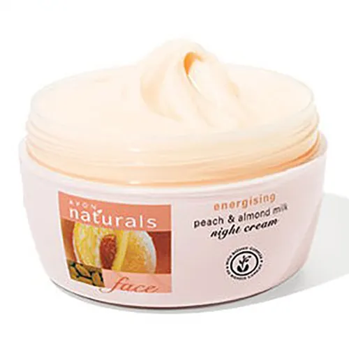 Avon Naturals, Energising Peach & Almond Milk Night Cream (Odżywczy krem na noc `Brzoskwinia i mleczko migdałowe`)