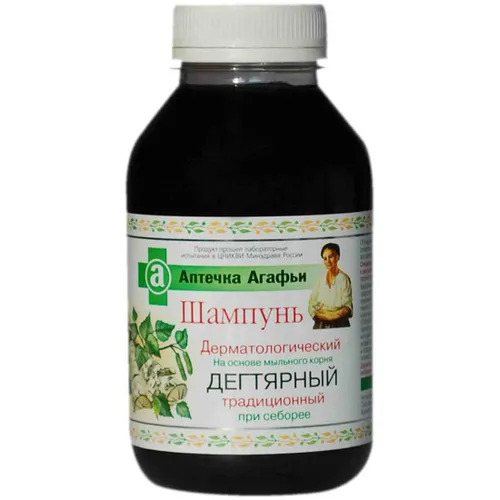 Receptury Babuszki Agafii Apteczka Agafii, Szampon dermatologiczny dziegciowy, tradycyjny przeciw łojotokowi