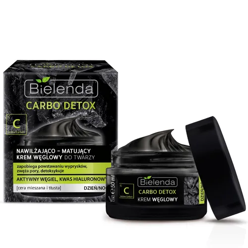 Bielenda Carbo Detox, Nawilżająco - matujący krem węglowy