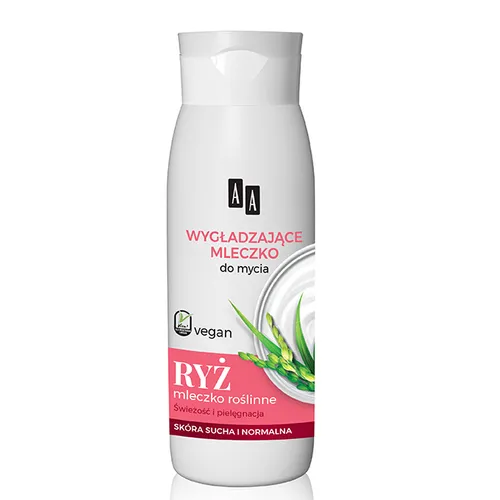 AA Vegan, Wygładzające mleczko pod prysznic i do kąpieli `Ryż`