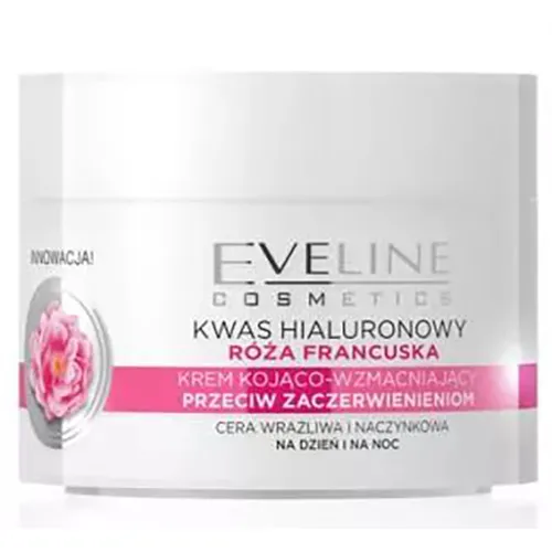 Eveline Cosmetics Róża Francuska, Krem kojąco-wzmacniający przeciw zaczerwienieniom na dzień i noc