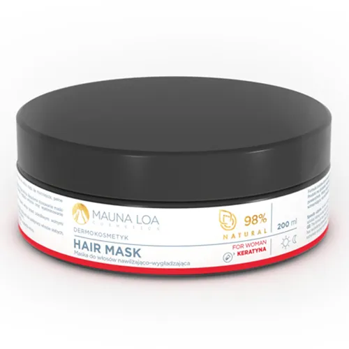 Mauna Cosmetics Hair Mask, Maska do włosów nawilżająco-wygładzająca