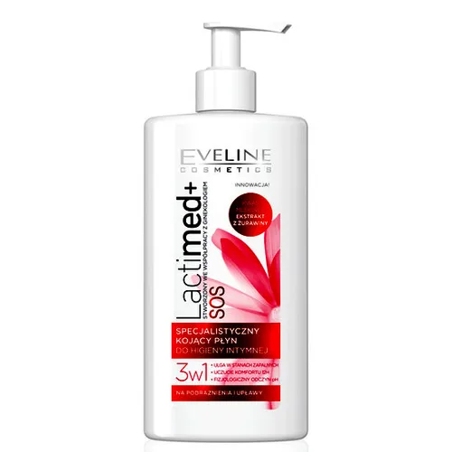 Eveline Cosmetics LactiMED +, Specjalistyczny kojący płyn do higieny 3 w 1 na podrażnienia i upławy