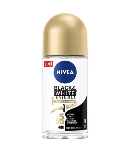 Nivea Black & White Invisible Silky Smooth, Antyperspirant w kulce 48h (nowa wersja) (antyperspirant damski w kulce)