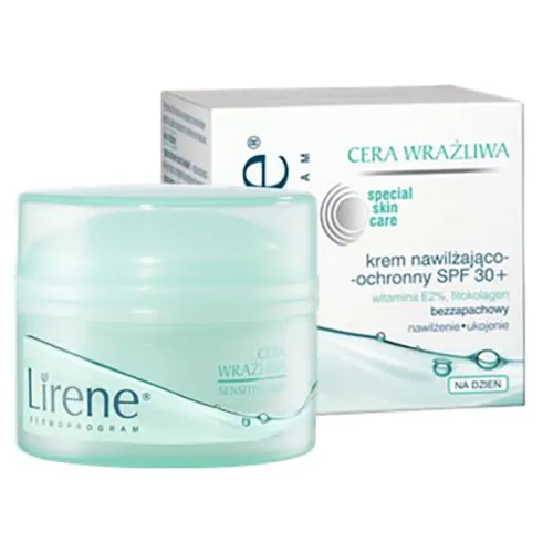 Lirene Dermoprogram Cera Wrażliwa, Krem nawilżająco - ochronny SPF 30+