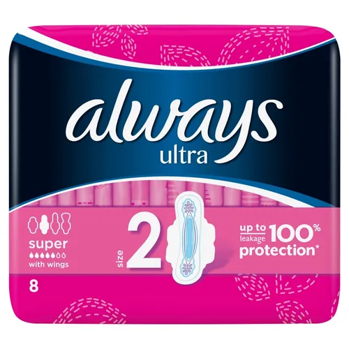 Always Ultra Super, Podpaski higieniczne ze skrzydełkami rozmiar 2