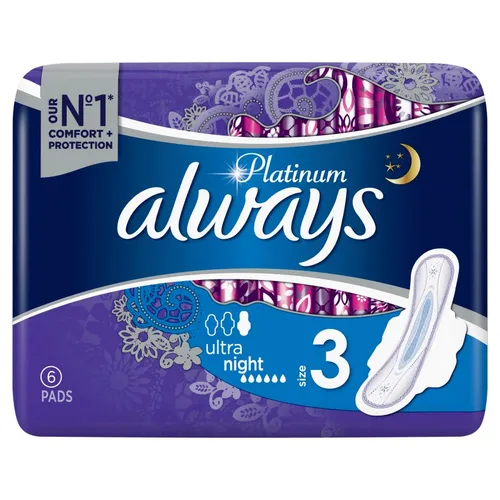 Always Platinum Ultra Night, Podpaski higieniczne rozmiar 3