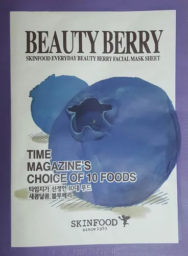 SkinFood Beauty Berry, Everyday Beauty Berry Facial Mask Sheet (Maska w płachcie z ekstraktem z jagód)