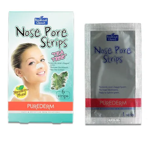Purederm Botanical Choice, Tea Tree Nose Pore Strips (Oczyszczające plastry na nos)