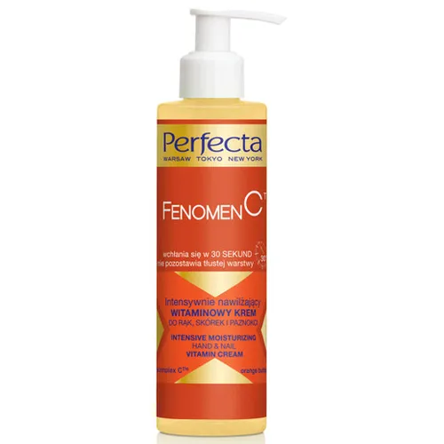 Perfecta Fenomen C, Intensywnie nawilżający witaminowy krem do rąk, skórek i paznokci