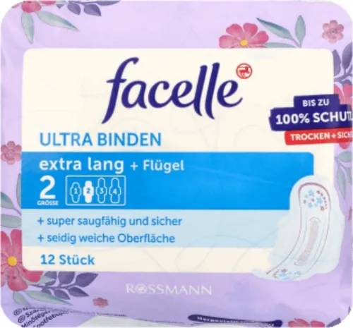 Facelle Ultra Binden Extra Lang + Flugel (Ultra podpaski ze skrzydełki extra długie rozmiar 2)