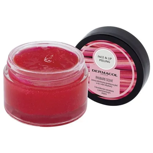 Dermacol Face & Lip Peeling Rhubarb (Cukrowy peeling do twarzy i ust `Rabarbar`)