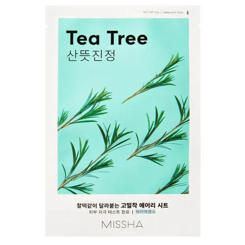 Missha Airy Fit, Face Mask Tea Tree (Łagodząca maseczka w płachcie z ekstraktem z drzewa herbacianego)
