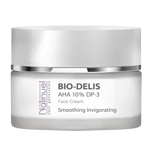 Natinuel Bio-Delis AHA10% DP-3 Face Cream (Nawilżający krem anti-aging dla skóry delikatnej z oznakami starzenia)
