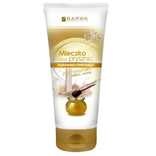 Barwa MISS, Mleczko pod prysznic wygładzająco - dotleniające z proteinami mleka i miodu