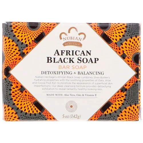 Nubian Heritage African Black Soap Bar (Afrykańskie czarne mydło)