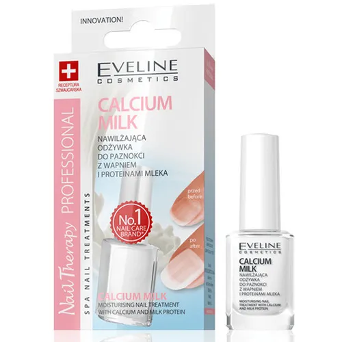 Eveline Cosmetics Nail Therapy Professional, Calcium Milk, Nawilżająca odżywka do paznokci z wapniem i proteinami mleka - 2