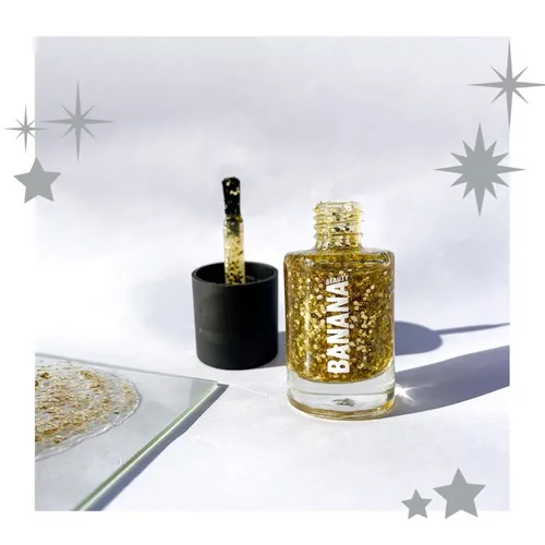 Banana Beauty Make a Wish, Get Glossy Top Coat (Przezroczysty lakier z drobinkami) - 2