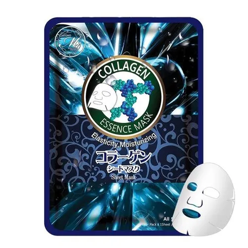 Mitomo Natural Collagen Elasticity Moisturizing Facial Essence Mask (Uelastyczniająco-nawilżająca maska w płachcie)